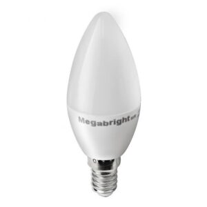 Pack 3un Ampolleta Led Vela 5w/Luz fria E14 Megabright
