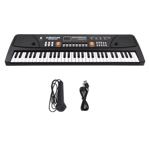 Piano Teclado Musical Eléctrico De 61 Teclas + Micrófono - imagen 2