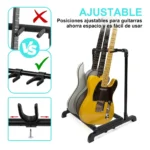 Atril Soporte Triple Para Guitarra Y Bajo Portatil - imagen 2