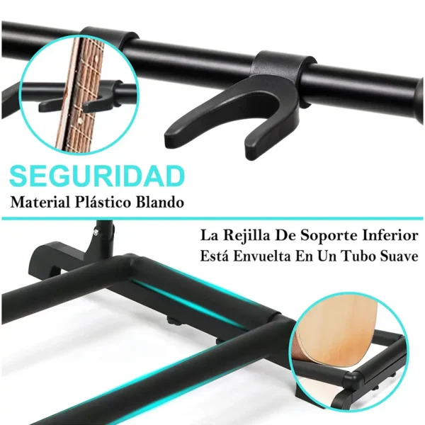 Atril Soporte Triple Para Guitarra Y Bajo Portatil - imagen 3