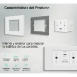 Tomacorriente Doble + Cargador Usb Y Tipo C Pared 16a - imagen 2