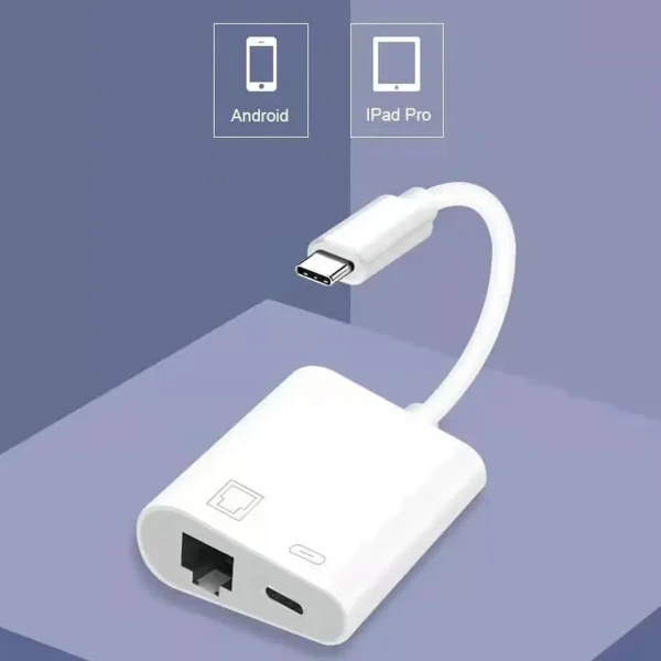 Adaptador Tipo-c A Rj45 Lan Gigabit Ethernet 10/100/1000mbps - imagen 2