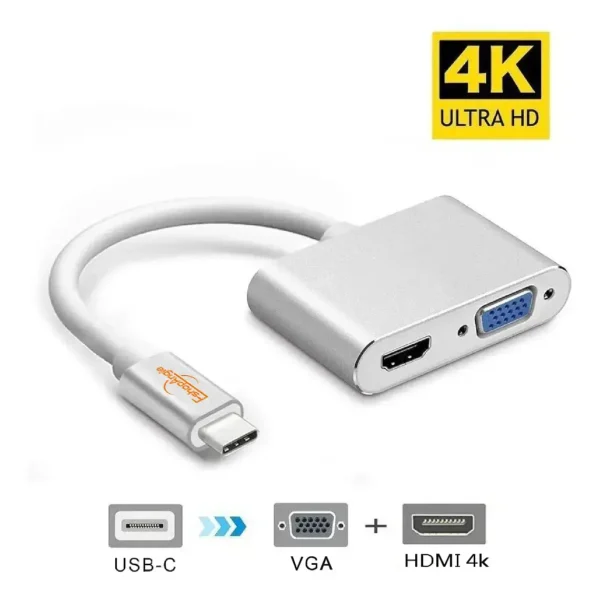 Adaptador Usb Tipo C A Hdmi Y Vga - imagen 2