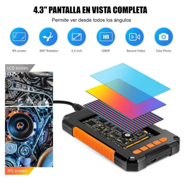 Cámara Inspección Endoscópica Dual Lente Electroflex 5m IP68 - imagen 2