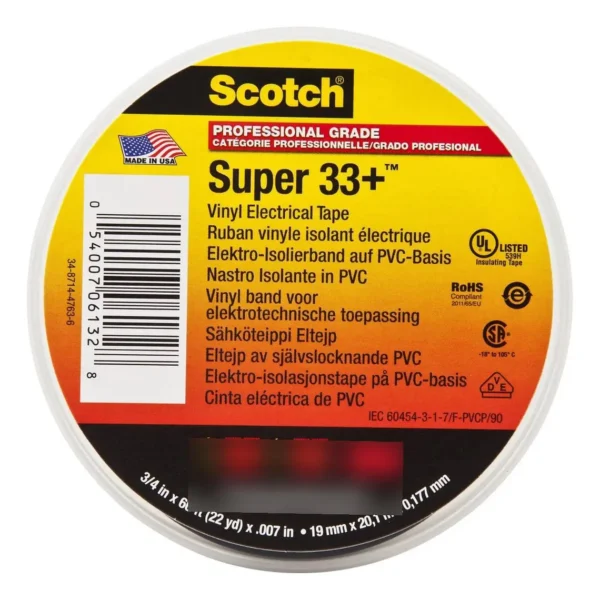 Cinta Aisladora 3M Super 33 3/4x20 Mts. Negra - imagen 2