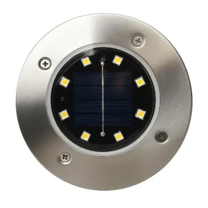 Set 2 Focos Solares LED a Piso Megabright Round Floor: Iluminación de Senderos y Terrazas - imagen 4