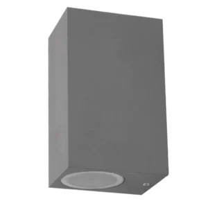 Aplique de Pared Exterior Rectangular Grafito: Doble Luz Dir/Ind (2xGU10) IP54 - imagen 2
