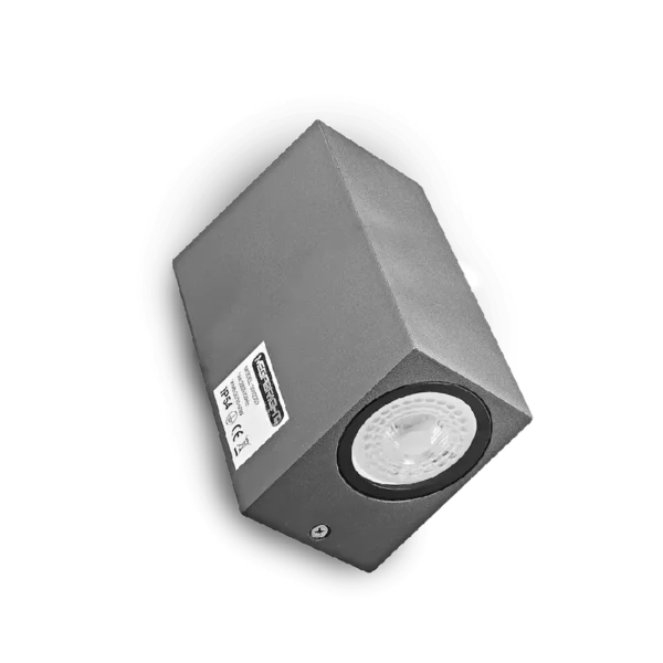 Aplique de Pared Exterior Rectangular Grafito: Doble Luz Dir/Ind (2xGU10) IP54 - imagen 3
