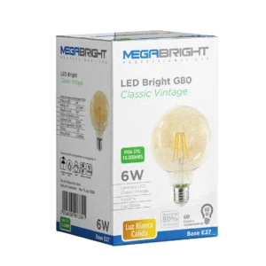 Ampolleta Led Classic Vintage G80 6W Luz Blanca Cálida 3000k - imagen 2