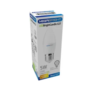 Pack 3un Ampolleta Led Vela 5w/Luz fria E27 Megabright - imagen 2