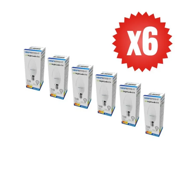 Pack x6 Ampolleta Led Bright Vela 5w/6000k E-14 Luz Fria - imagen 2