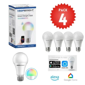 Pack 4 Ampolleta LED Smart Wifi 10w E27 Google Home Alexa - imagen 3