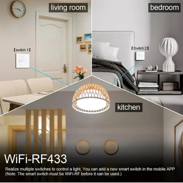Interruptor inteligente Wifi Touch Blanco Doble - imagen 3