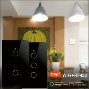 Interruptor inteligente Wifi Touch Negro Doble - imagen 2