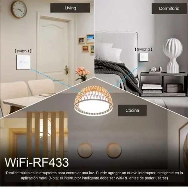 Interruptor inteligente Wifi Touch Blanco Simple - imagen 3