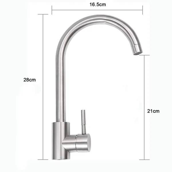 Grifo Monomando Llave Lavaplatos Lavaloza Acero Inoxidable - imagen 3