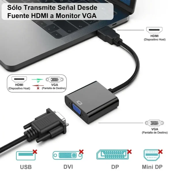 Adaptador Conversor Hdmi A Vga - imagen 3