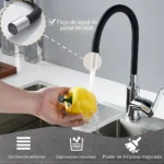 Llave Monomando Grifo De Lavaplatos Cuello Flexible De 360 - imagen 2
