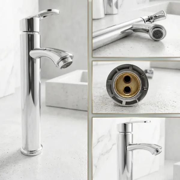 Llave Monomando Alto Lavatorio Baño Inoxidable Lavamano - imagen 2