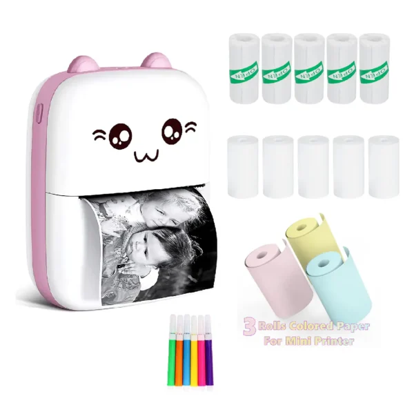 Mini Impresora Térmica Gatita Bluetooth+ Rollos - imagen 2