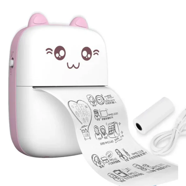 Mini Impresora Térmica Portátil Bluetooth Gatito + 1 Rollo - imagen 2