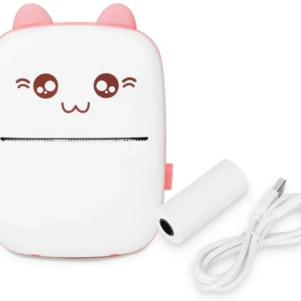Mini Impresora Térmica Portátil Bluetooth Gatito + 1 Rollo - imagen 3