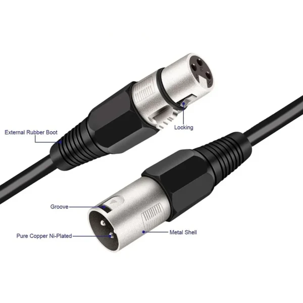 Cable Xlr Macho Hembra Balanceado De 1 Metro - imagen 2