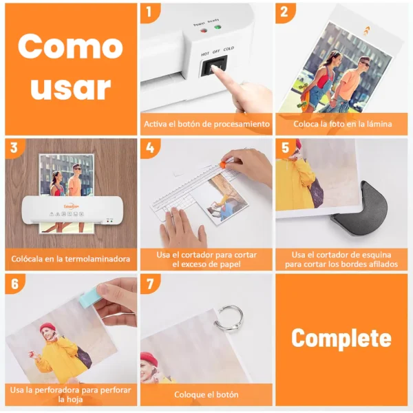 Termolaminadora Plastificadora A4 +cortador De Papel + Micas - imagen 3