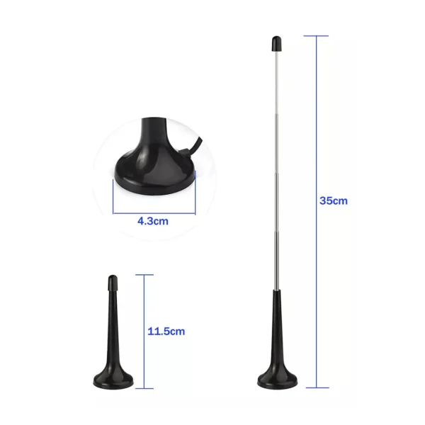 Mini Antena Digital Para Tv Base Magnética - imagen 5