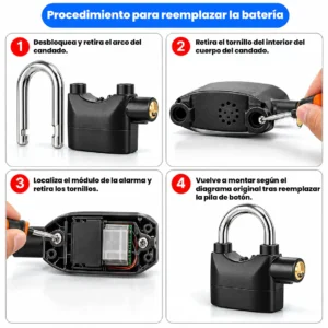 Candado De Seguridad Con Alarma Para Motos Y Bicicletas - imagen 3