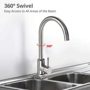 Grifo Monomando Llave Lavaplatos Lavaloza Acero Inoxidable - imagen 5