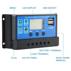 Regulador De Carga Solar Digital 12v 24v 60a 2usb - imagen 3