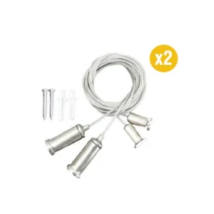 Kit de 2 cables de suspensión para perfil de aluminio, PER-28-2M