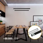 Luminaria lineal LED 38W, Negro, Blanco Neutro 4000lm, 185-265Vac