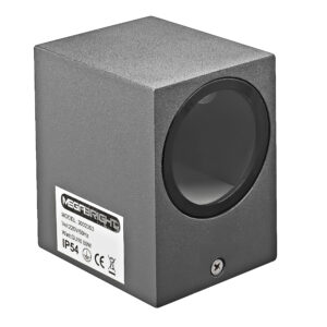 APLIQUE EXT. RECTANG. LUZ DIR. 1xGU-10 IP54 GRAFITO MATE - imagen 5