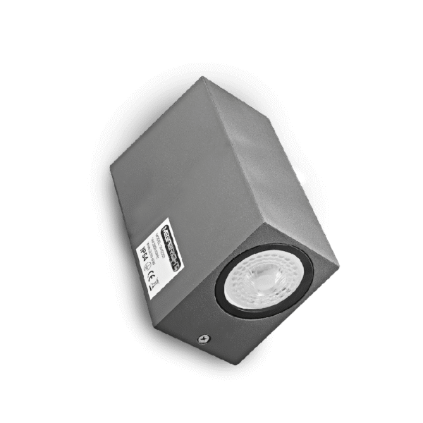 APLIQUE EXT. RECT. LUZ DIR/IND.2xGU-10 IP54 GRAFITO MATE - imagen 3