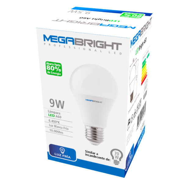Ampolleta LED A60 CLASICA 9W/6400K E-27 - imagen 3