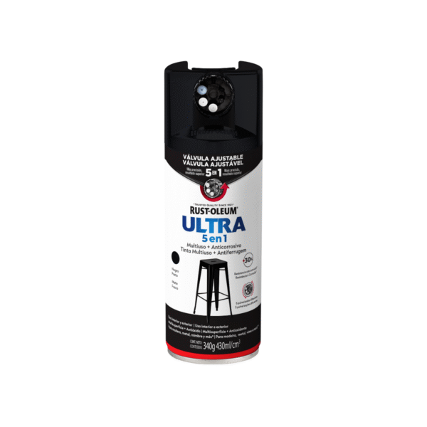 Pintura en Spray 5 en 1 Multisuperficie Anticorrosiva Negro Mate 340 g