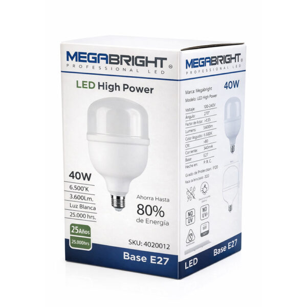 Ampolleta HIGH Power 60W E27 Megabright 6500K - imagen 5