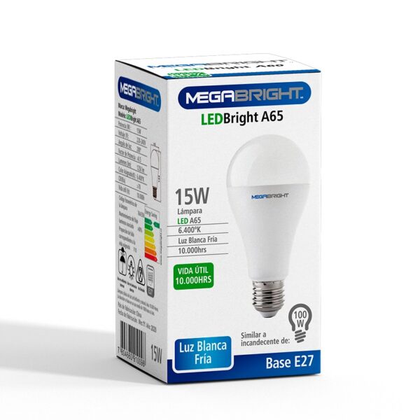 Amp. LED A65 CLASICA 15W/6400K E-27 PACK X 2 - imagen 3
