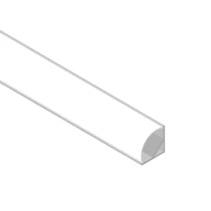 Perfil de Aluminio Esquinero 16x16mm Anodizado, Cover Curvo Opal Blanco x2,5m