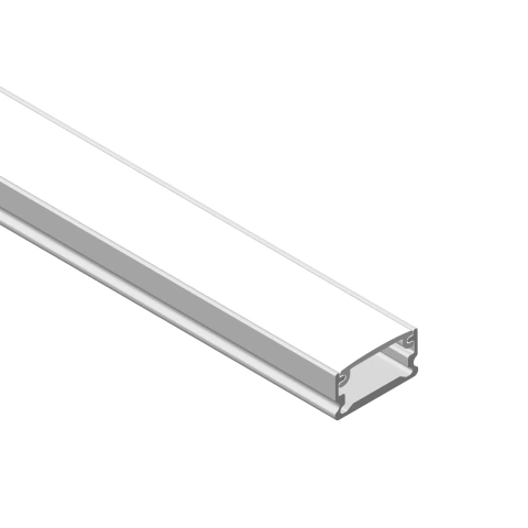 Perfil de Aluminio Flat 14x8mm Anodizado, Cover Opal Blanco x2m