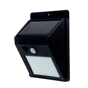 Aplique Solar Led Negro 3w Luz Fria Sensor Mov