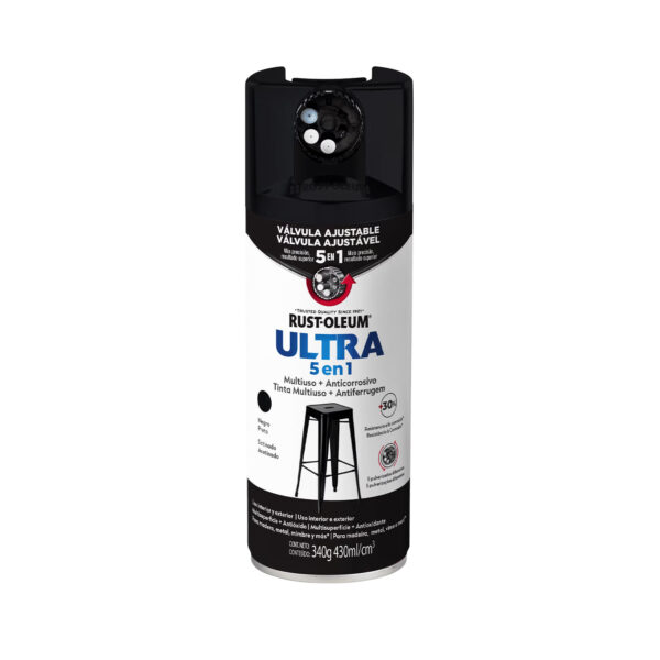 700003_1 Pintura en Spray Ultra 5 en 1 Multisuperficie Anticorrosiva Negro Satinado 340 g