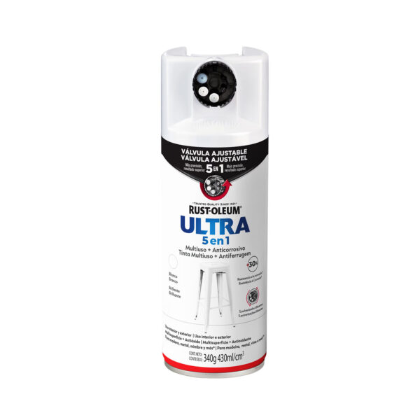 700004_1 Pintura en Spray Ultra 5 en 1 Multisuperficie Anticorrosiva Blanco Brillante 340 g