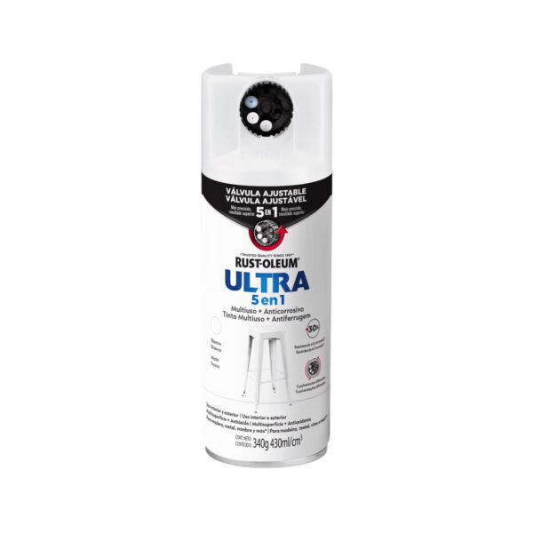 Pintura en Spray Ultra 5 en 1 Multisuperficie Anticorrosiva Blanco Mate 340 g