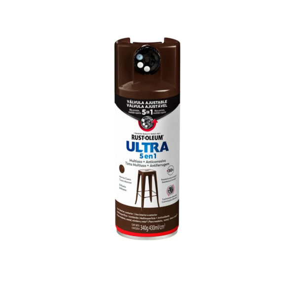 700008_1 Pintura en Spray Ultra 5 en 1 Multisuperficie Anticorrosiva Marrón Cuero Brillante 340 g