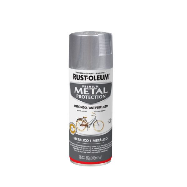 Pintura en Spray Metal Protection Acabado Metalico Plata Aluminio 312 g