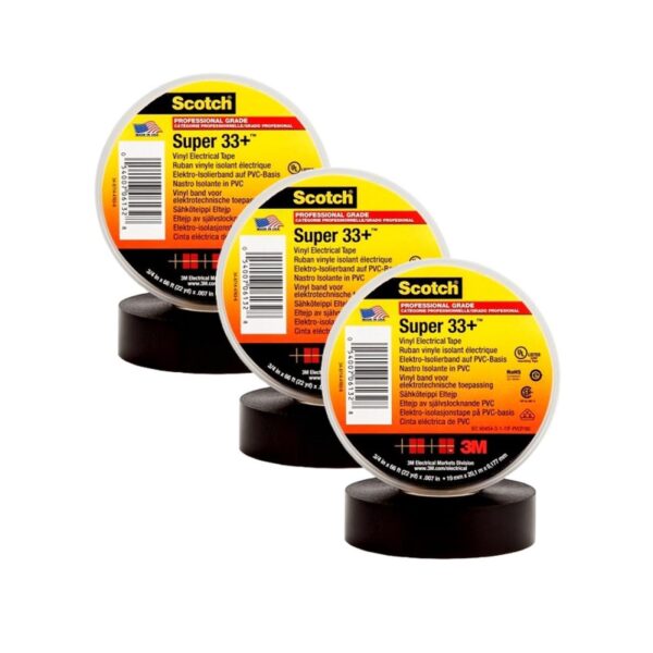 Pack 3 Ahorro Cinta 3M Super+33 3/4 x 20mts color negro