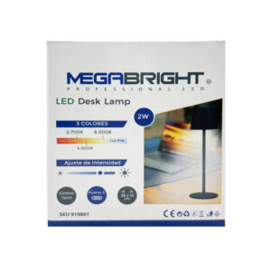 Lampara de mesa 2W recargable color negro - imagen 3